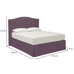 Letto Singolo Viola Lilla Sfoderabile Contenitore, Dimensione Materasso 90x190 cm - Orvieto