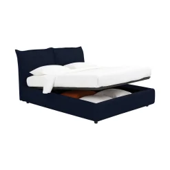 Letto Singolo Viola Scuro Sfoderabile Contenitore, Dimensione Materasso 90x190 cm - Sinio