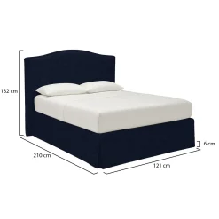 Letto Singolo Viola Scuro Sfoderabile Contenitore, Dimensione Materasso 90x200 cm - Copparo