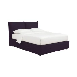 Letto Singolo Viola Sfoderabile Contenitore, Dimensione Materasso 90x190 cm - Rosora