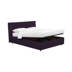 Letto Singolo Viola Sfoderabile Contenitore, Dimensione Materasso 90x200 cm - Carbone