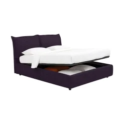 Letto Singolo Viola Sfoderabile Contenitore, Dimensione Materasso 90x200 cm - Lapedona