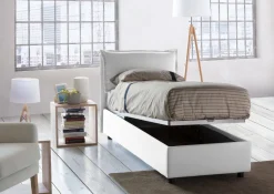 Letto una piazza con contenitore bianco 105x205 - Animal