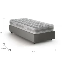 Letto una piazza con contenitore rosso 95x205 - Acuila
