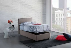 Letto una piazza con contenitore tortora 105x205 - Arminius