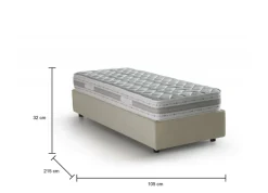 Letto una piazza contenitore beige 105x215cm sfoderabile - Arzon