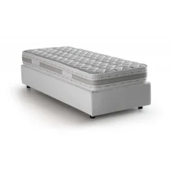 Letto una piazza contenitore bianco 105x205cm rivestito in ecopelle - UmmHakim