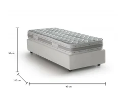 Letto una piazza contenitore bianco 95x215cm chic - Abruzzo