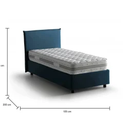 Letto una piazza contenitore blu 105x205cm rete inclusa - Acrostico