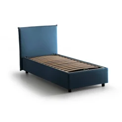 Letto una piazza contenitore blu 95x215cm moderno - Ancara