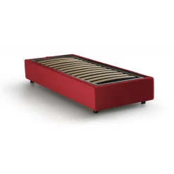 Letto una piazza contenitore rosso 95x205cm adatto per materasso 80x190 cm - Alto