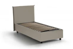 Letto una piazza contenitore tortora 105x205cm rivestimento in tessuto - Animal
