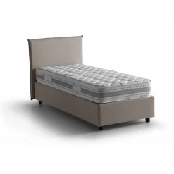 Letto una piazza contenitore tortora 95x215cm rivestimento in tessuto - Boudicca