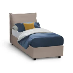 Letto una piazza contenitore tortora 95x215cm sfoderabile - Delhi