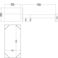 Letto un posto rovere 96x196cm economico cm - Assar