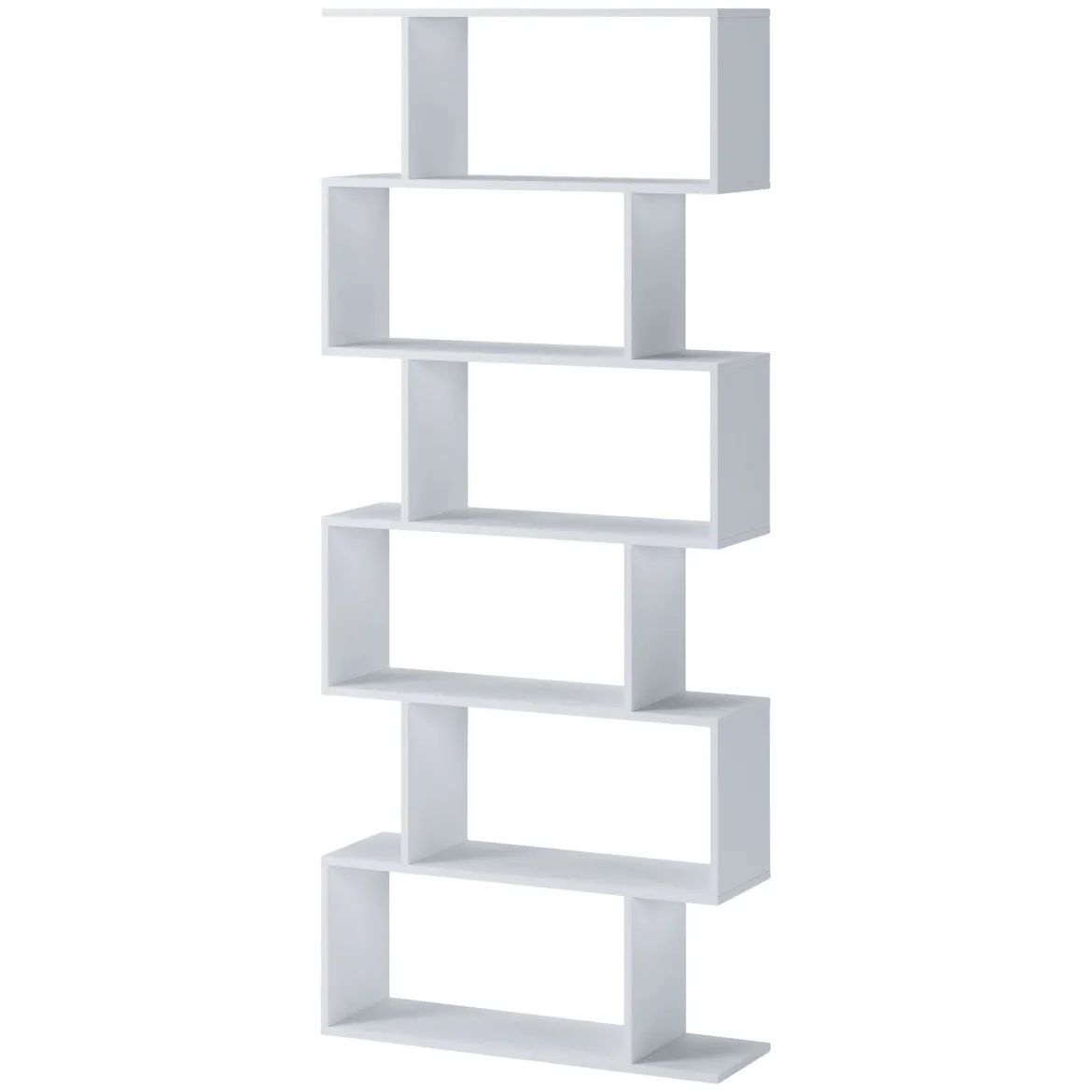 Libreria Bianco 5 Ripiani Installazione a Terra 80x25x191h cm, Portata Ripiani 15 - Clisi