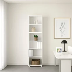 Libreria elegante bianca 47x221h cm - Pabuk