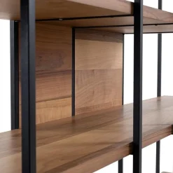 Libreria Marrone Noce Nero 5 Ripiani Installazione Libera 34x34x173h cm, Sfumatura Colore Struttura Noce - Schiavon