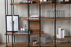 Libreria Marrone Noce Nero 5 Ripiani Installazione Libera 34x34x173h cm, Sfumatura Colore Struttura Noce - Schiavon