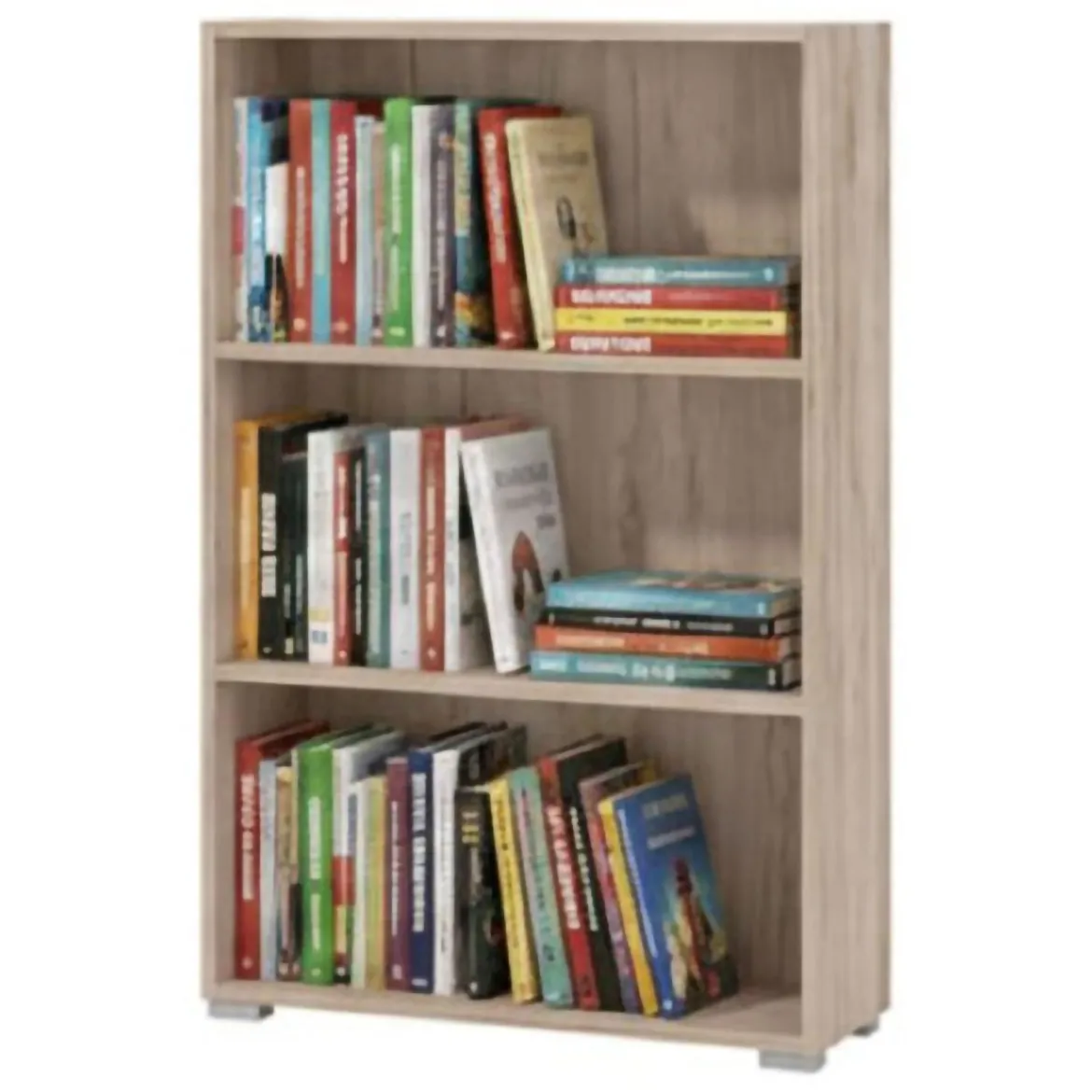 Libreria Marrone Rovere Grigio 3 Ripiani Installazione a Terra 70x24.5x142h cm, Sfumatura Colore Struttura Rovere Grigio - Prisco