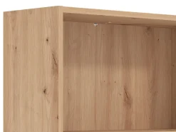 Libreria Marrone Rovere Nodi Nero 3 Ripiani Installazione a Terra, Sospesa 50x28x137.5h cm, Colore Struttura Nero - Cimolais