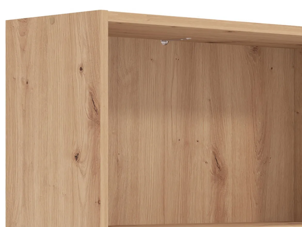 Libreria Marrone Rovere Nodi Nero 3 Ripiani Installazione a Terra, Sospesa 50x28x137.5h cm, Colore Struttura Nero - Cimolais