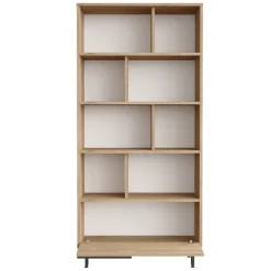 Libreria Marrone Rovere 8 Ripiani Un'anta 84x30x176h cm, Installazione Libera - Seneghe