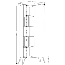 Libreria moderna bianca 79x190h cm - Lince
