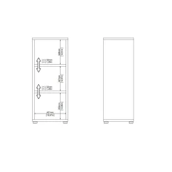 Libreria 2 ripiani bianca 96x99h cm - Otis