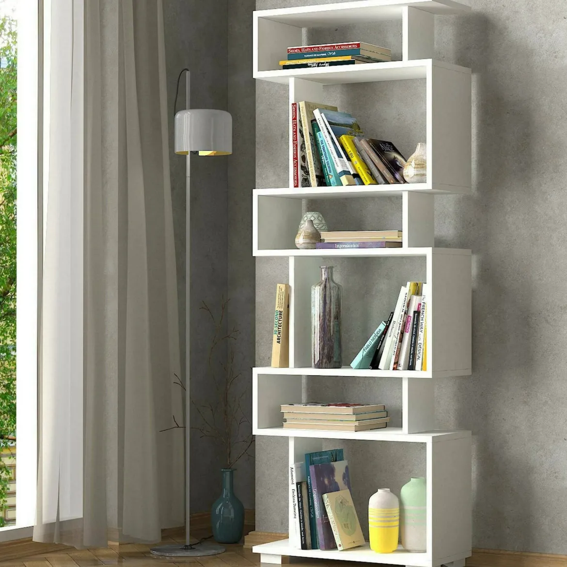 Libreria salvaspazio bianca 78x199h cm - Sinlaku