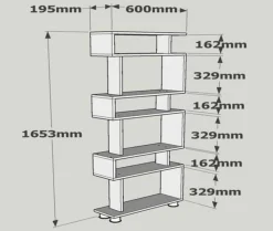 Libreria salvaspazio bianca 78x199h cm - Sinlaku