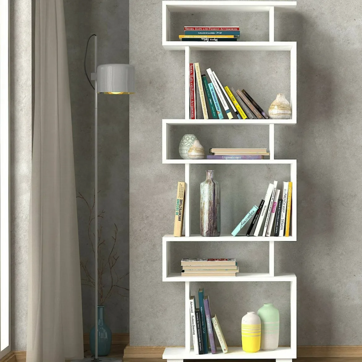Libreria salvaspazio bianca 78x199h cm - Sinlaku
