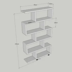Libreria salvaspazio bianca 90x156h cm - Severa