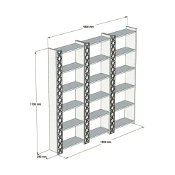 Libreria salvaspazio noce e bianca 184x170h cm - Vele