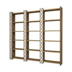 Libreria salvaspazio noce e bianca 184x170h cm - Vele