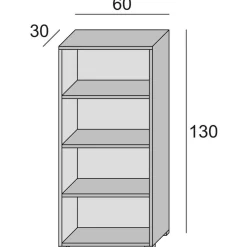 Libreria verticale bianca e cemento 60x195h cm - Allevien
