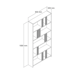 Libreria verticale noce e bianca marmo 90x180h cm - Scapolita