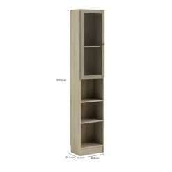 Libreria verticale quercia e bianca 75x170h cm - Gaston
