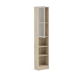 Libreria verticale quercia e bianca 75x170h cm - Gaston