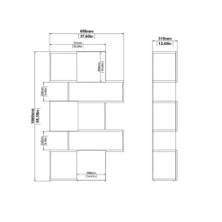 Libreria verticale rovere e nera 95x166h cm - Acetosella