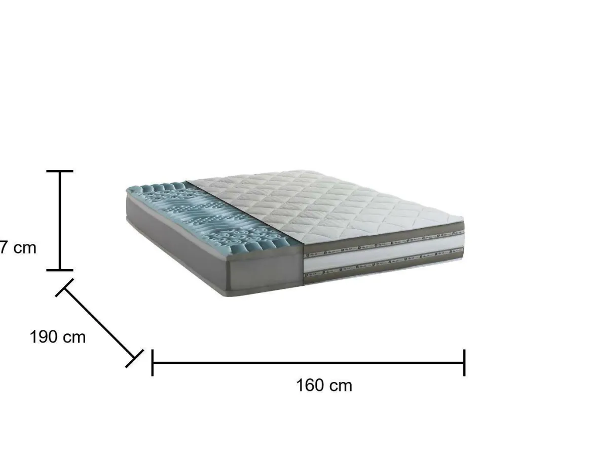 Materasso comfort quotidiano matrimoniale 160x190 in Memory Foam sfoderabile - Amega