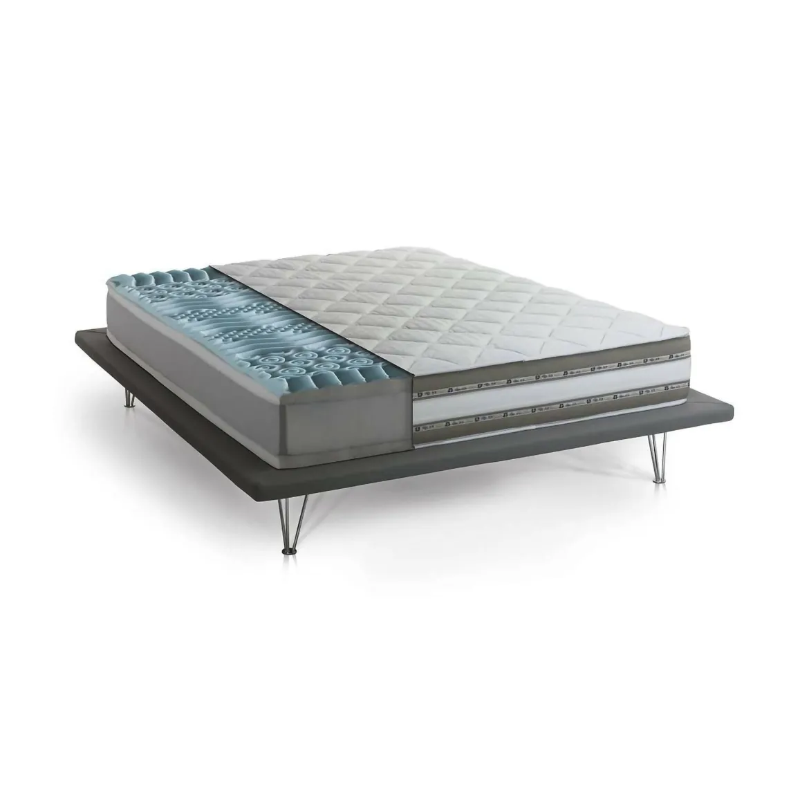 Materasso comfort uniforme prolungato singolo 90x190 in Memory Foam sfoderabile - Assi