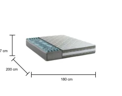 Materasso Matrimoniale 180x200 h27 cm in Memory Foam e Gel Sfoderabile Ortopedico Made in Italy – Amega