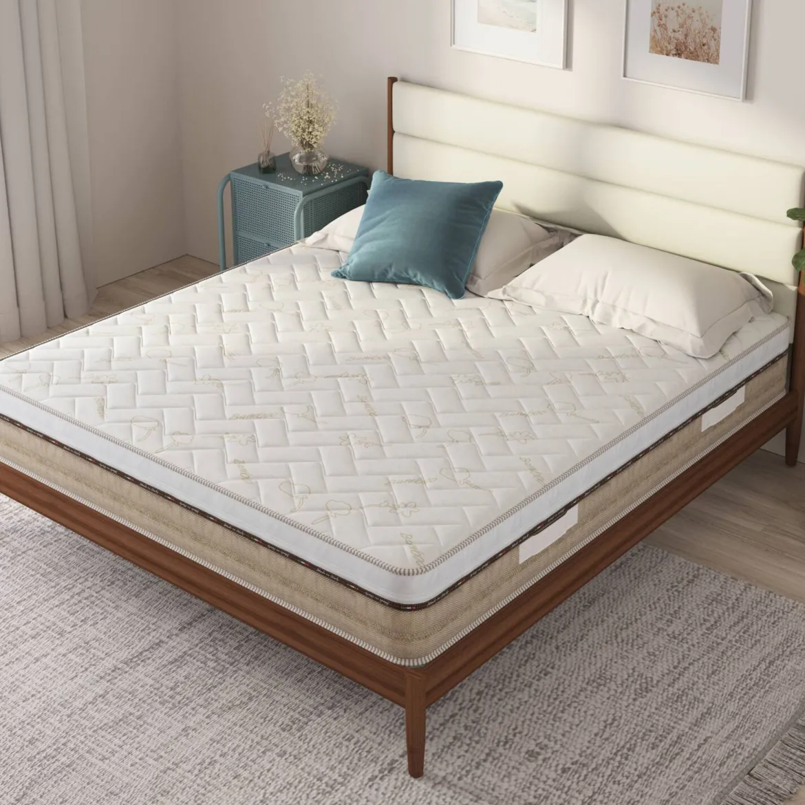 Materasso Singolo Bianco Grado Rigidità 8/10 Misura Rete Compatibile 80x200 cm 200x80x25h cm, Singolo Made in Italy - Palafea
