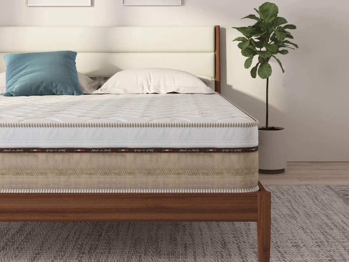 Materasso Singolo Bianco Grado Rigidità 8/10 Misura Rete Compatibile 80x200 cm 200x80x25h cm, Singolo Made in Italy - Palafea
