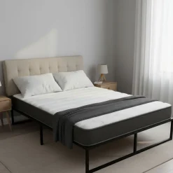 Materasso Singolo Bianco Grigio Grado Rigidità Medio 200x90x22h cm, Misura Rete Compatibile 90x200 cm - Venosa