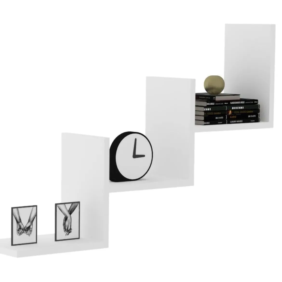 Mensola Bianco 3 Ripiani 98x20x72h cm, - Malgrate