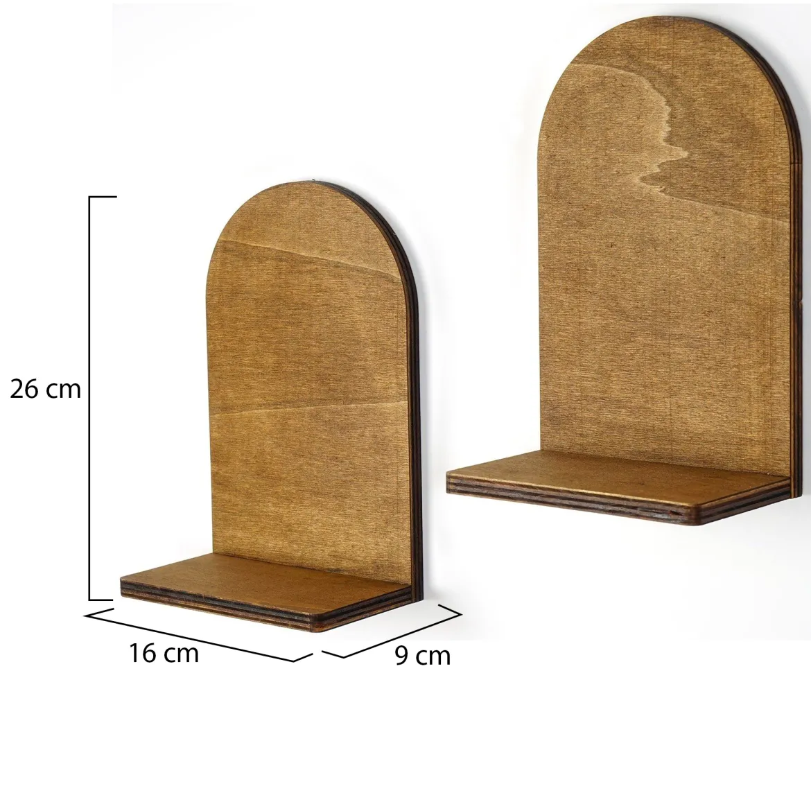 Mensola Marrone Naturale 2 Ripiani Sfumatura Colore Struttura Naturale 33x10x26h cm, - Berria