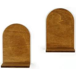 Mensola Marrone Naturale 2 Ripiani Sfumatura Colore Struttura Naturale 33x10x26h cm, - Berria