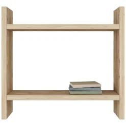 Mensola Marrone Naturale 2 Ripiani Sfumatura Colore Struttura Naturale 34x10x30h cm, - Morfasso